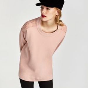 Zara Pink Back Lace Sweater